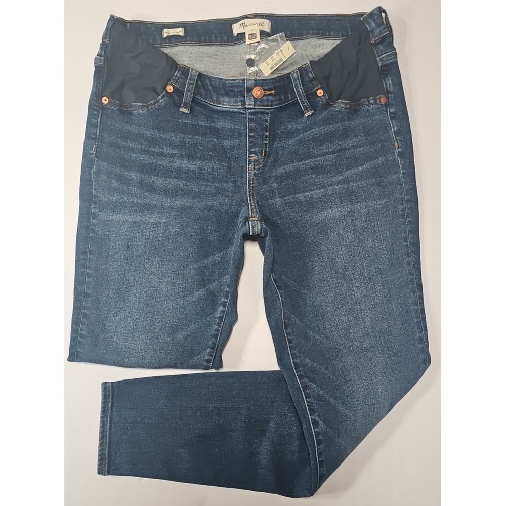 NWT Madewell Maternity Skinny Jeans 32 Wendover Wash Side‎ Panel Tencel Stretch